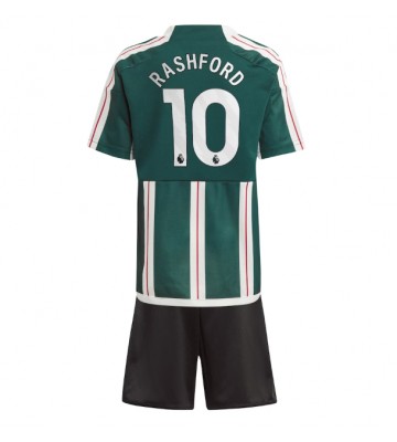 Manchester United Marcus Rashford #10 Koszulka Wyjazdowych Dziecięca 2023-24 Krótki Rękaw (+ Krótkie spodenki)